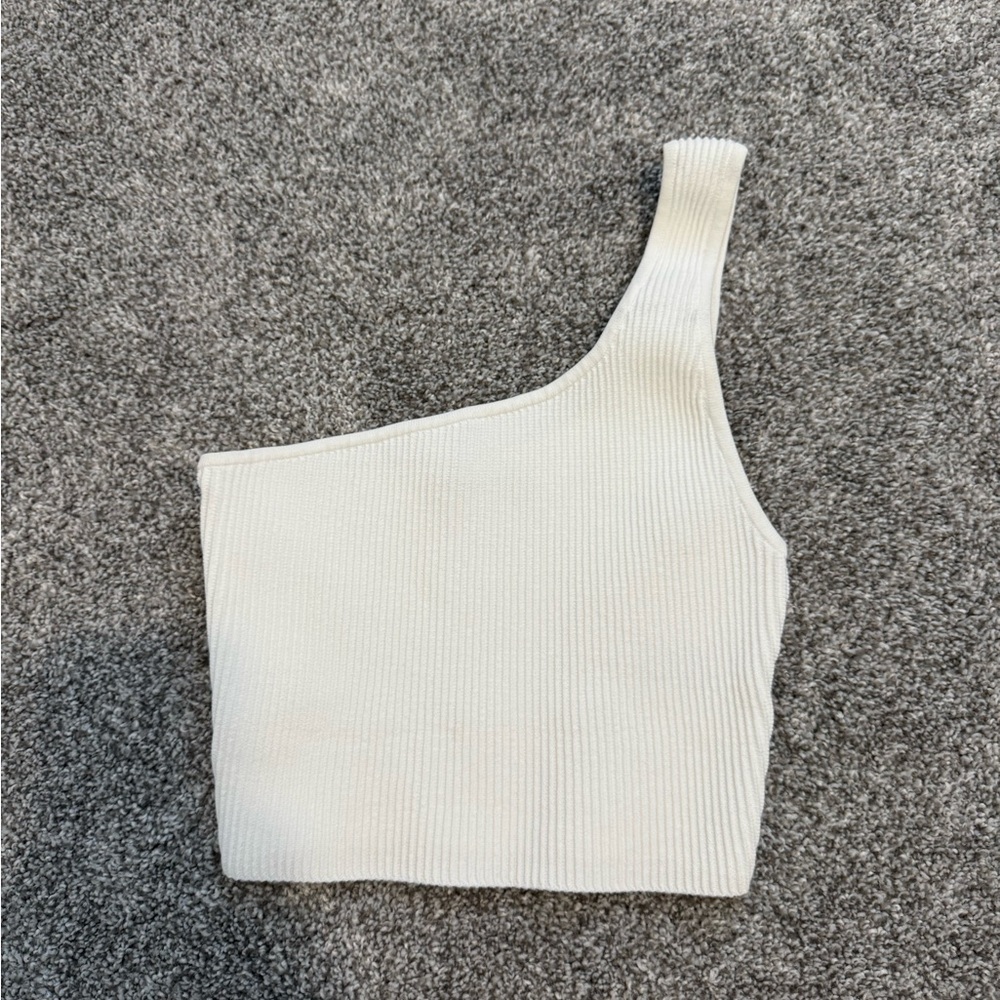Babaton Sculpt Knit One-shoulder Cropped Tank